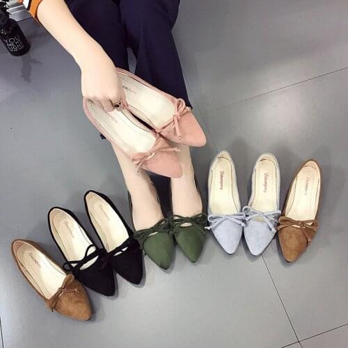Womens shoes fashion low heels womens splicing pointed bow classic tweed work shoes womens shoes pump single shoes