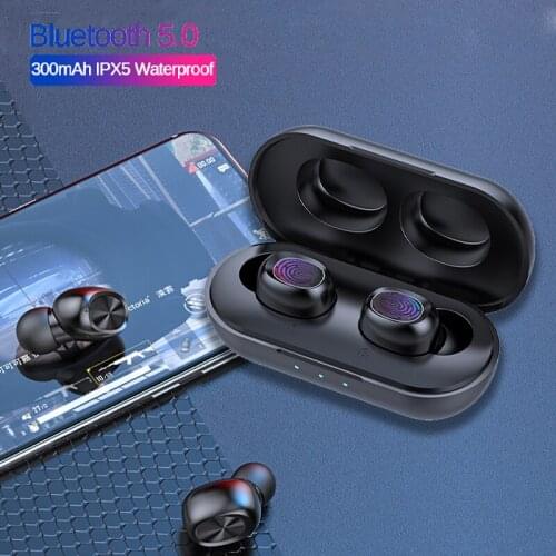 New B5 TWS Bluetooth Wireless Earphone HIfi 6D Stereo Touch Control Earbuds Bluetooth 5.0 Music Headset with Mic Charging Box
