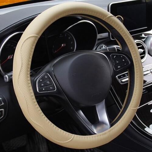 Universal Car PU Steering Wheel Cover Leather Anti-slip Skidproof Durable 38CM for Car Accessories