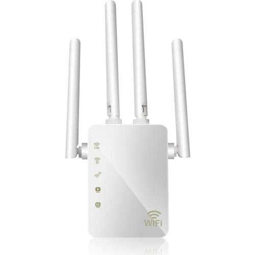 Wifi Repeater 1200Mbps Dual Band AC Wireless 2.4G/5G 4 High Antennas Bridge Signal Amplifier Wired Router Wi Fi Access Point