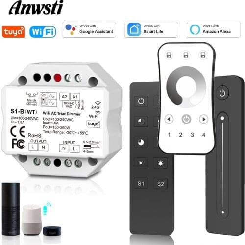 Wifi LED Dimmer Triac 220V 230V 110V AC Tuya Smart Life APP Alexa Echo Google Home Assistant Vioce RF2.4G Remote Control Dimmer