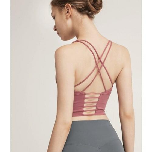 Women Push Up Cross Back Bras Female Lingeries Padded Underwear Tube Tops Fitness Sports Bra