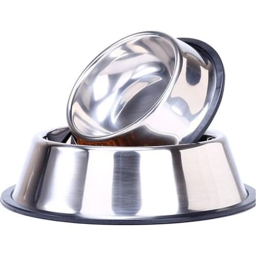 1PC Silver Color Dog Puppy Cat Pet Animal Cage Hang-on Bowl Feeding Food Water Dish Round Stainless Steel Bowl