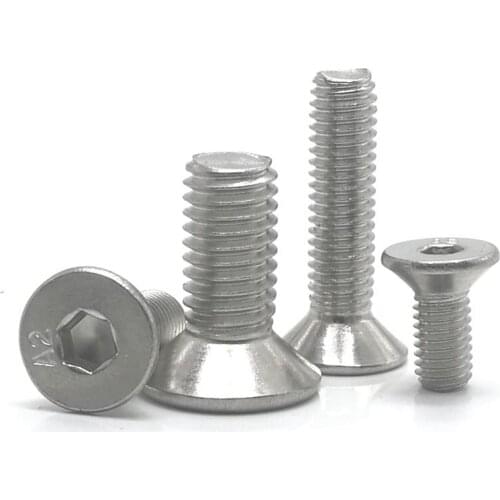 10pcs M8*95mm / M8x100mm DIN7991 Stainless Steel 304 Black Grade 10.9 Hexagon Hex Socket Flat Head Countersunk Screw