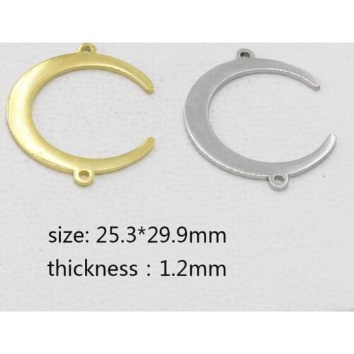 10Pcs Gold/Silver Moon Charms for Jewelry Making DIY Handmade Bracelets Necklaces Connector Charms Accessories
