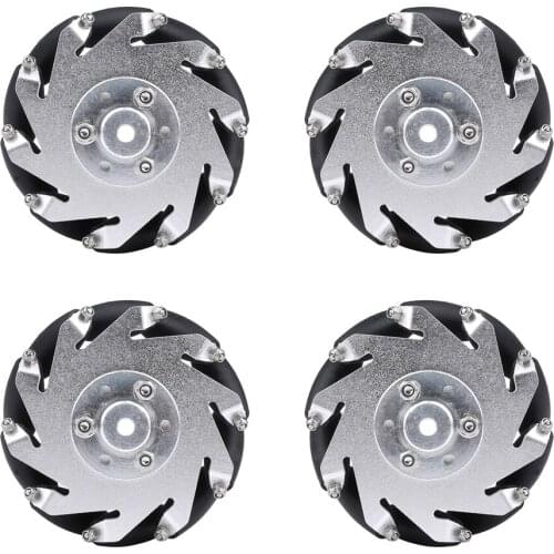 15kg Load 4pcs 60mm Mecanum Wheel with 6mm Hubs for Raspberry Pi /Arduino Project Long Service Life No Deformation RC Car Model