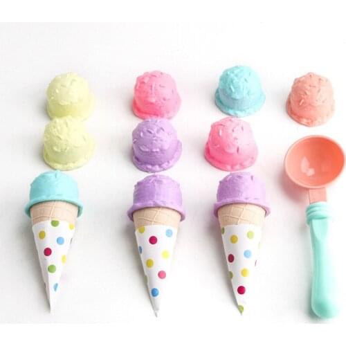 17Pcs Simulation Ice Cream Play Set Pretend Play Toys Educational Kid Kitchen Set Fun Miniature Toys for Children