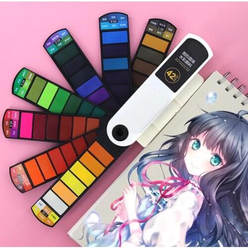 18/24/36/42 Colors Color Solid Watercolor Set Collapsible Water Color Paint With Water Brush Pen art supplies for artist
