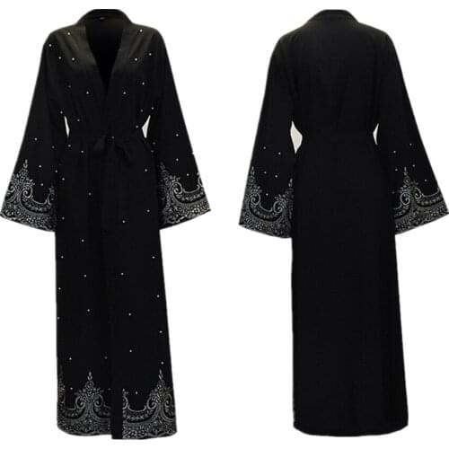 2020 Muslim Fashion Abaya Islamic Dress Women Kaftan Long Sleeve Embroidery Abaya Dubai Kaftan Arabic Ramadan Dresses