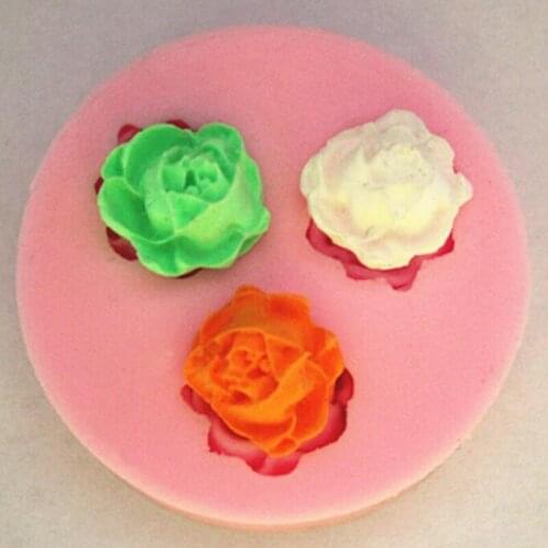 3D Rose flowers chocolate wedding cake decorating tools 3D baking fondant silicone mold used to easily create poured sugar