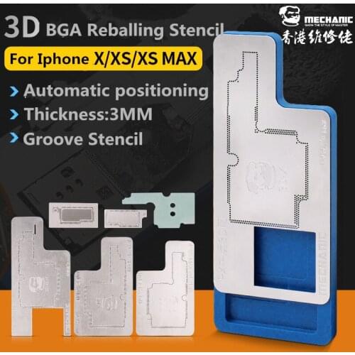 MECHANIC For iPhone X/XS/XS MAX 3D BGA Reballing Stencil Motherboard Middle Layer Reballing Stencil Template Groove