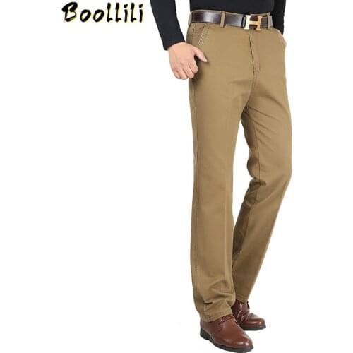 7 Colors Spring Autumn Male Khaki Commercial Loose Casual Business Trousers Mens Clothing Straight Man Pants Size 30-40 HLX160