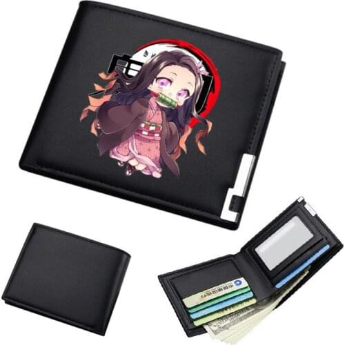 Anime Demon Slayer: Kimetsu no Yaiba Kamado ID Card Short Long Wallet Purse Bag PU Leather Printing Wallet Money Bag Holder Gift