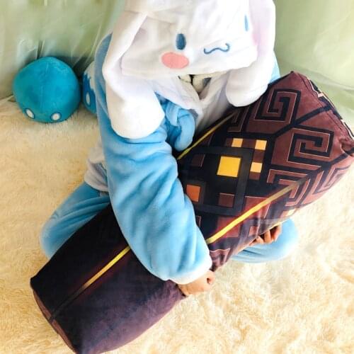 Anime Game Genshin Impact Zhongli Pillars Short Plush Doll Throw Pillow Cute Toys Student Sofa Cartoon Cushion Xmas Gifts