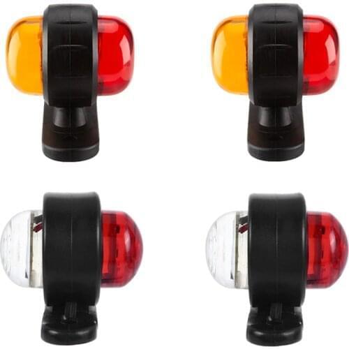 4PCS Car Red Corner Side Marker Lights Outline Lamp Truck Trailer Van Bus Truck 10-30V Side Marker Lights Accessories