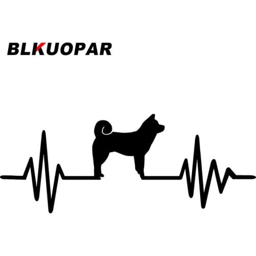 BLKUOPAR for Shiba Inu Heartbeat Car Stickers Waterproof Personality Decals Creative Vehicle Surfboard Decor Car Styling