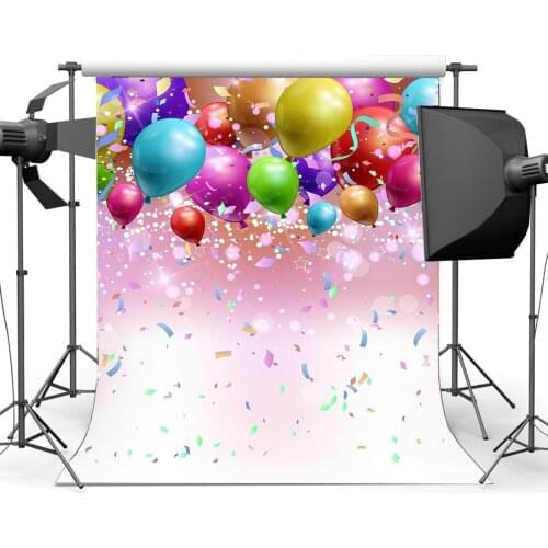 Photography Backdrop Happy Birhday Bokeh Balloons Ribbons Wedding Party Event Decoration Backdrops