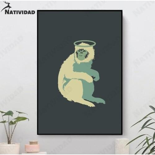 Gorilla Cartoon Abstract Wall Poster Modern Style Canvas Print Painting Contemporary Art Room Decoration Picture Wall Art