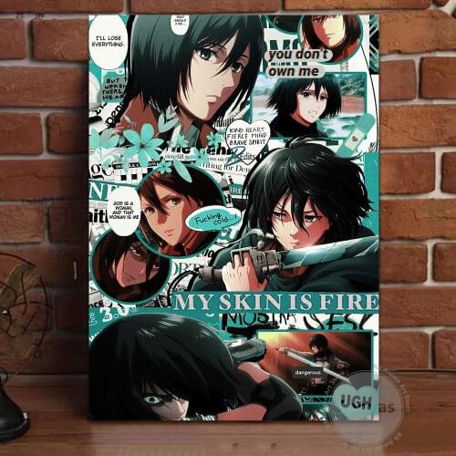 Canvas Anime Mikasa Attack on Titan Pictures Home Decoration Paintings Poster HD Prints Wall Art Modular Living Room
