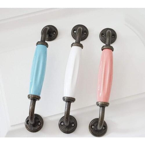 5'' Dresser Pulls Ceramic Kitchen Cabinet Pull Handle Drawer Pull Handles Knobs Antique Copper Bronze Gold Silver Door Pulls