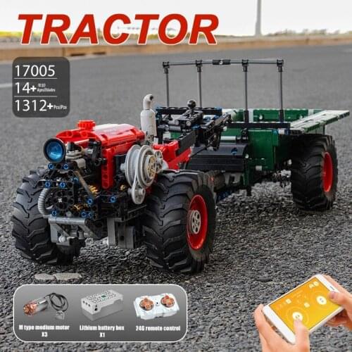 MOULD KING The Motorized Tractor Building Blocks Model RC High-Tech Car Assembly Bricks Puzzle Toys Boy Birthday Gifts