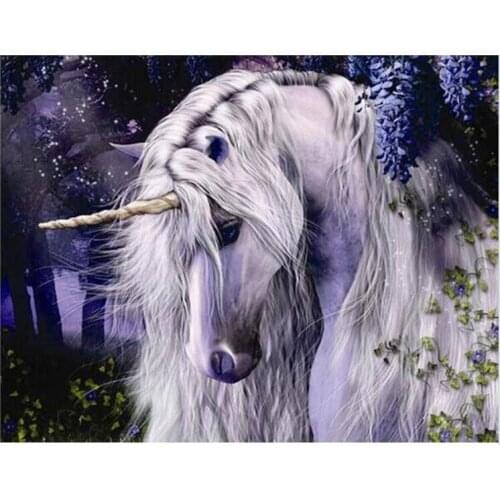 Moonlight unicorn Animal Child DIY Digital Painting By Numbers Modern Wall Art Canvas Painting Unique Gift Home Decor 40x50cm