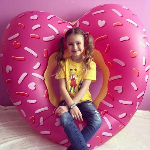 Inflatable Swimming Ring Donut Pool Float for Adult Kids Heart Lover Swimming Mattress Rubber Ring Swimming Pool Toys Water Seat