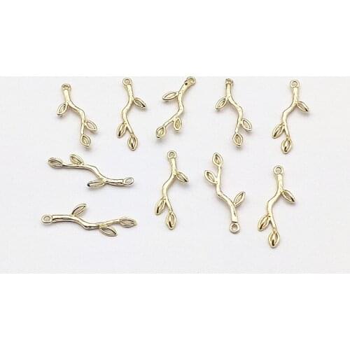 New arrival! 30x11mm 50Pcs Plating Real gold Leaves shape charm for Earring DIY Making, Jewelry Accessories Findings & Component