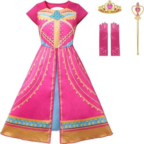 Baby Girl Princess Dress Cosplay Costume Pink Dress Costume Fancy Party Halloween Elegant Prom Dress