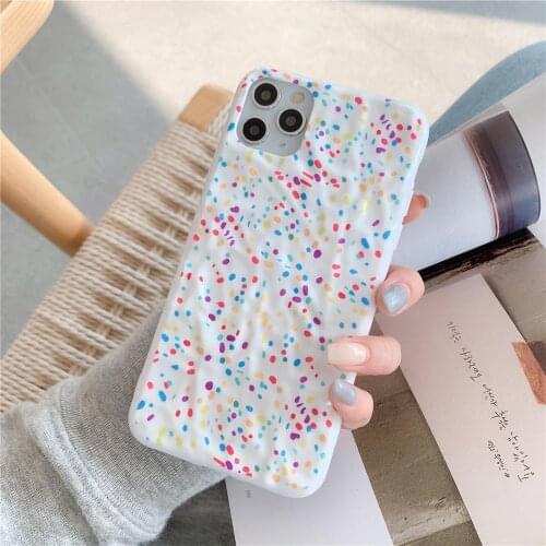 Shockproof Shell Colorful Dots Phone Case for iphone 11 Pro XS MAX XR X 10 6 6s 7 8 Plus SE2020 Soft Silicone Back Cover Coques