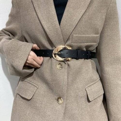 2021 New Fashion Metal Pin Buckle PU Women Belt High-End Designer Ladies Dress Trouser All-Match Decoration Waistband