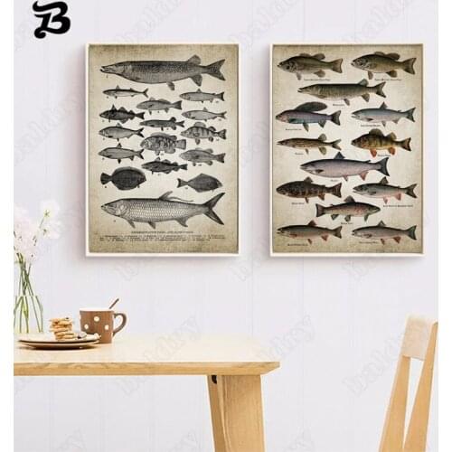 Fishing Angling Wall Art Canvas Posters Canvas Painting Freshwater Fish Gifts Wall Art Pictures for Living Room Home Decoration