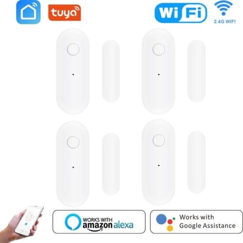 Tuya Smart Life WiFi Door Sensor Alarm Window Open Closed Detectors Magnetic Switch APP Alert Car Garden Security System