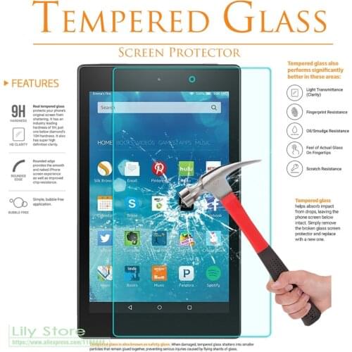 Tempered Glass for Kindle Fire HD10 2015 HD 10 10.1 Inch Tablet Screen Protector Film 9H Clear Screen Cover Protective Film