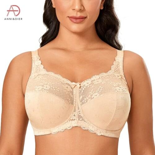 Womens Sexy Wireless Floral Lace Bra Plus Size Unlined Full Coverage Comfort Sheer Mesh Push Up Underwear 34-48 B-G Cup