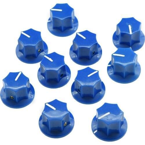 10pcs USA Spec Large Knobs 1/4" MXR Style Jaguar Mustang Knob Blue
