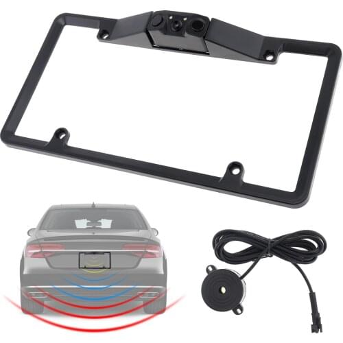 120 Degree Wide Angle USA License Plate Video Parking Sensor with LED Night Vision Rear View Camera and Buzzer 720 x 480 700TVL