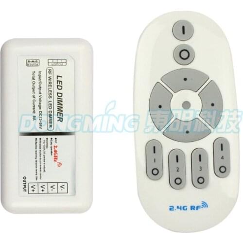 2.4G LED Dimmer 12V/24V 8A RF Wireless controller 2.4G rgb Remote controller 192Watt for LED RGB Strip, Free Shipping