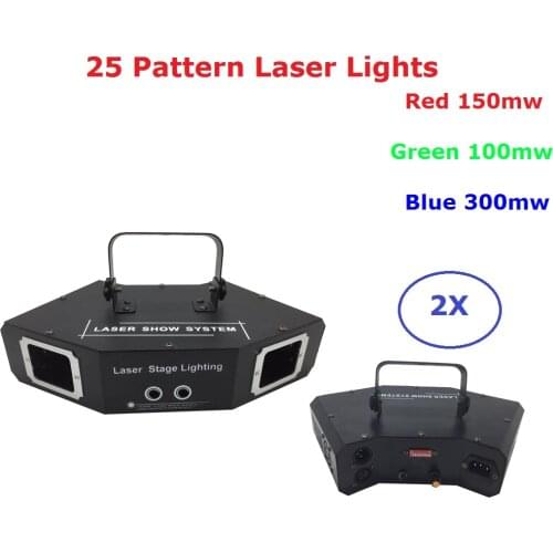 2 Units 550MW RGB 3IN1 Laser Stage Lighting Scanner DJ Show Light Effect Projector illumination Fantastic Disco Beam Laser Shows