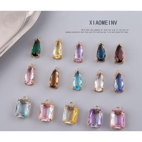 2pcs Classic Copper Inlay Crystal Earrings Crystal Elegant Square Earrings For Women Necklace Bracelet Diy Jewelry Accessories