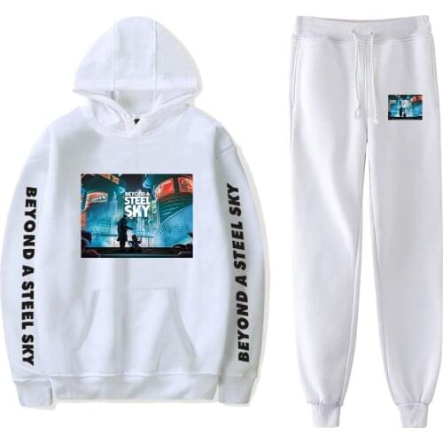 2020 beyond a steel sky Fashion Long-sleeved Hooded 2Pcs Women/Men Tracksuit Hoodies Hip hop Pants +Tops