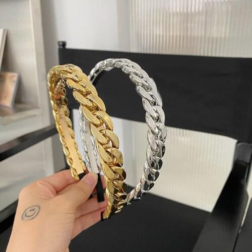 2021 Vintage Metal Gold Silver Bezel Hairband Women Hair Accessories Girls Haar Headband Opaska Do Wlosow Bandeau Femme Diademas