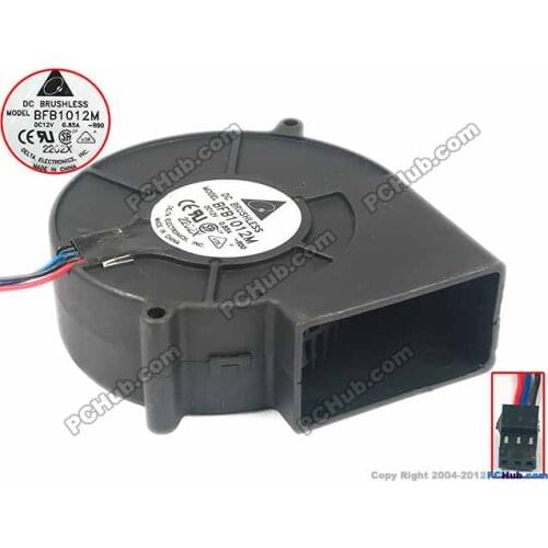 Detla Electronics BFB1012M 5J60R DC 12V 0.85A 3-Wire Server Cooling Fan