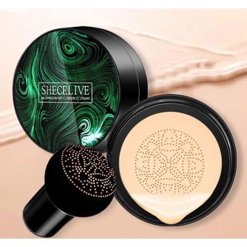 BB Air Cushion Foundation Mushroom Head CC Cream Concealer Whitening Makeup Cosmetic Waterproof Brighten Face Base Tone