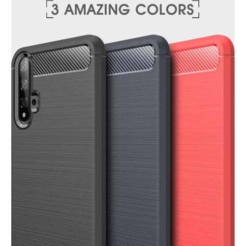 200pcs/lot Business Case For Huawei Honor Play 4T 3 10S 20S 20 Pro V30 Enjoy 10 10S Nova 5T Carbon Fiber Brushed TPU Phone Cover