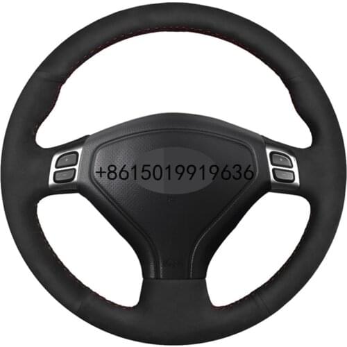 Car Steering Wheel Cover DIY Hand-stitched Black Suede For Subaru Forester 2004-2006 Outback 2004 2005 Legacy 2004-2006