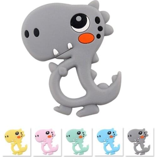 Baby Silicone Teethers Cartoon Dinosaur Animals Newborn Chewable Nursing Teether Natural Stop Sucking Thumb For Infant Toys