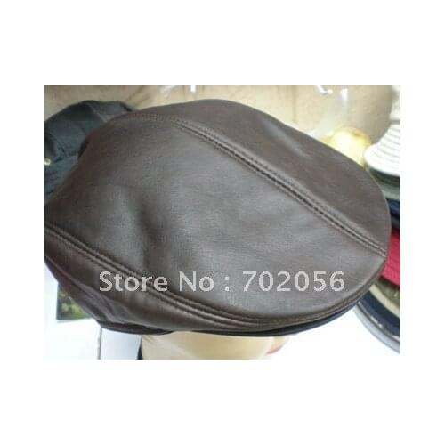 Ewsboy Beret Real Leather Style Flat Cap Hat DEC Cabbie Gatsby 5pcs/lot #2274