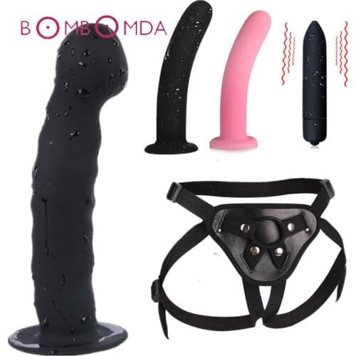 Wearable Dildo with Adjustable Belt Vibrator 10 Speeds Anal plug Dildo Pants Intimate Goods Sex Toys For Woman Lesbian Couples