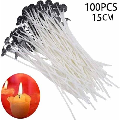 100PCS 15CM Cotton Candle Wick Flameless Wick Candle Making Birthday Christmas Candle Wick Handmade Decorative Accessories